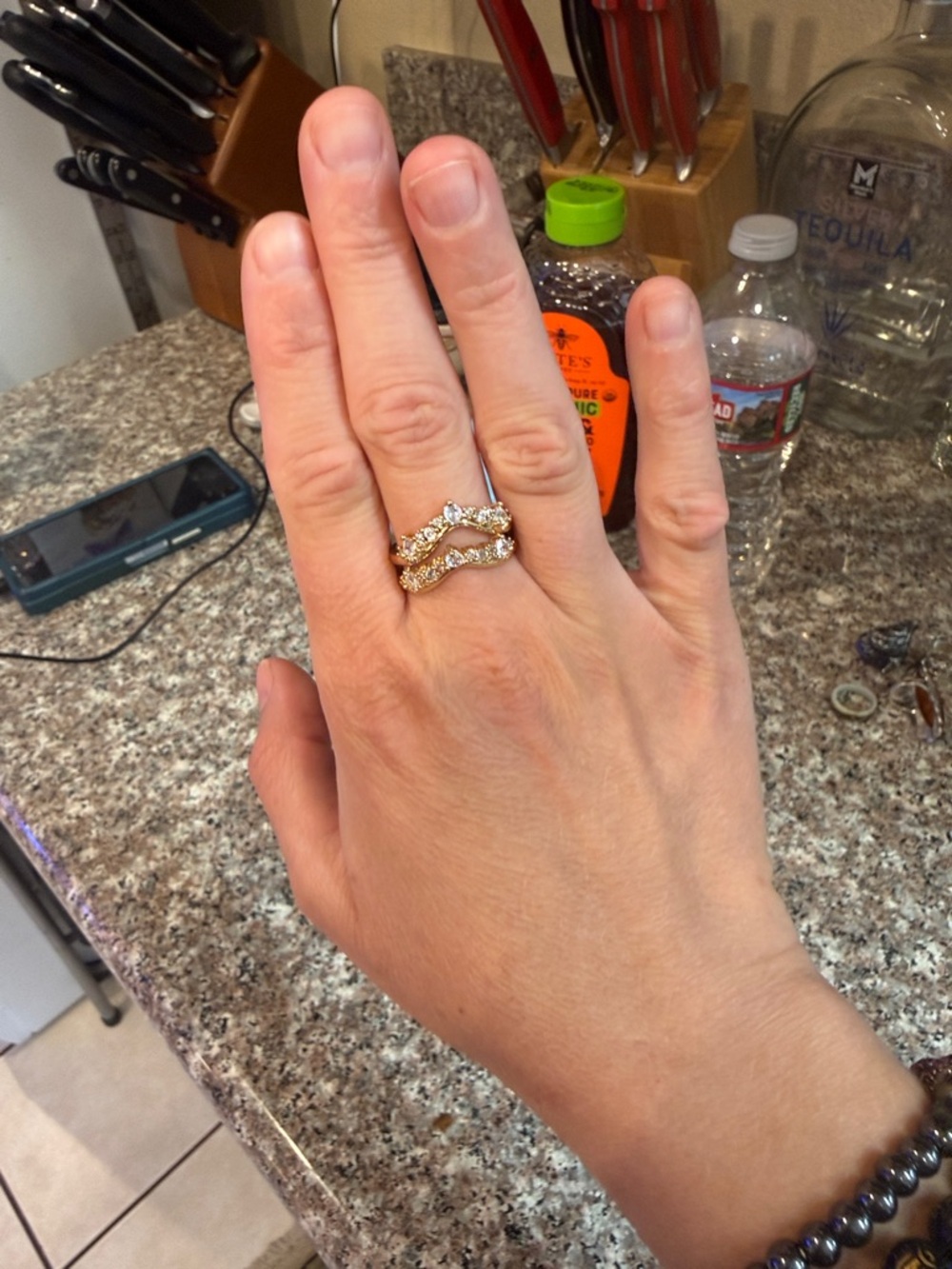 Gold Pavé Crystal Stackable Ring Set - Women Jewelry
